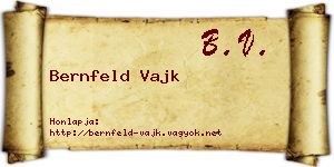 Bernfeld Vajk névjegykártya